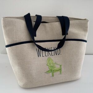 Rae Dunn Beige Tote with insulated layer
